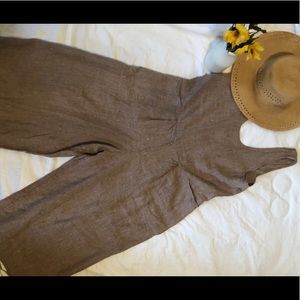 FLAX- Wide- leg cropped linen romper